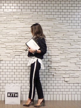 「フリルトップス」｜「アイテム（その他アウター）」を使った、Reiさん（レディース・156cm）の春コーディネート