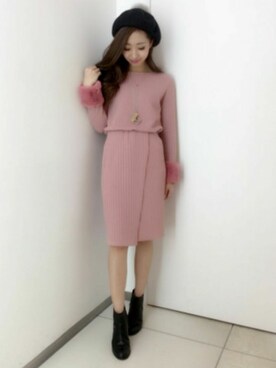 「M.deux（エムドゥ）のアイテム（帽子）」を使った、M.deux_Officialさん（レディース・156cm）の冬コーディネート