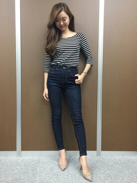 「M.deux（エムドゥ）のアイテム（デニムパンツ）」を使った、M.deux_Officialさん（レディース・160cm）の秋コーディネート