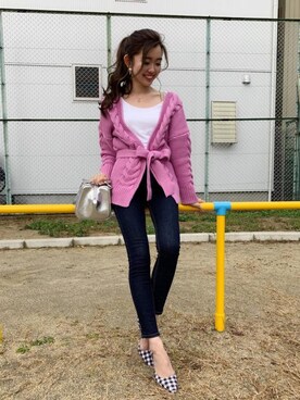 「M.deux（エムドゥ）のアイテム（カーディガン/ボレロ）」を使った、M.deux_Officialさん（レディース・161cm）の冬コーディネート