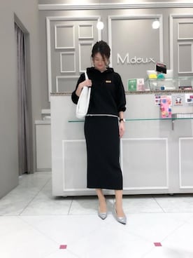 「M.deux（エムドゥ）のアイテム（ピアス（両耳用））」を使った、M.deux_Officialさん（レディース・160cm）の冬コーディネート