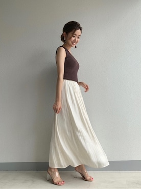 「M.deux（エムドゥ）のアイテム（タンクトップ）」を使った、M.deux_Officialさん（レディース・161cm）の夏コーディネート