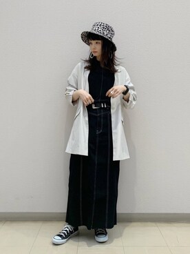「PAGEBOY（ページボーイ）のアイテム（ノーカラージャケット）」を使った、さ や こさん（レディース・154cm）の冬コーディネート