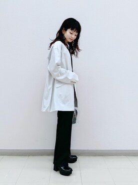 「PAGEBOY（ページボーイ）のアイテム（ノーカラージャケット）」を使った、さ や こさん（レディース・154cm）の春コーディネート