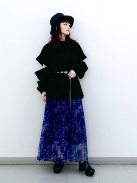 「PAGEBOY（ページボーイ）のWEB限定アイテム / 2WAYレイヤードロンT（Tシャツ/カットソー）」を使った、さ や こさん（レディース・154cm）の春コーディネート