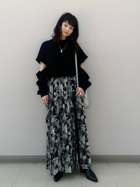 「PAGEBOY（ページボーイ）のWEB限定アイテム / 2WAYレイヤードロンT（Tシャツ/カットソー）」を使った、さ や こさん（レディース・154cm）の冬コーディネート