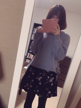 「Rewde（ルゥデ）のアイテム（ステンカラーコート）」を使った、み さん（レディース・160cm）の冬コーディネート