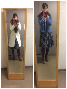 「UNTITLED（アンタイトル）のアイテム（スカート）」を使った、setsu さん（レディース・163cm）の冬コーディネート