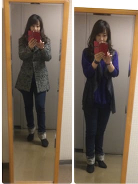 「ELLE（エル）のアイテム（ジャケット/アウター）」を使った、setsu さん（レディース・163cm）の冬コーディネート