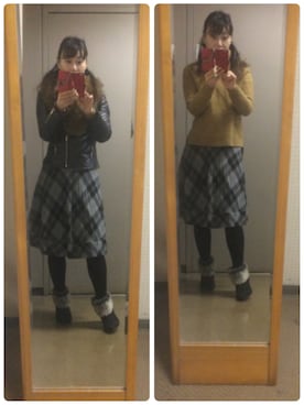 「UNTITLED（アンタイトル）のアイテム（スカート）」を使った、setsu さん（レディース・163cm）の冬コーディネート