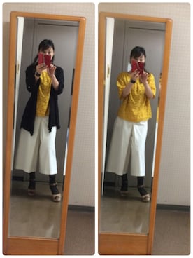 「UNTITLED（アンタイトル）のアイテム（パンツ）」を使った、setsu さん（レディース・163cm）の春コーディネート