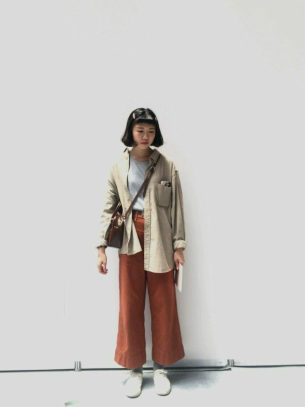 「休日スタイル、夏コーデ、fashion、ootd」｜「UNIQLOのアイテム（デニムパンツ、オレンジ系）」を使った、Vinciさん（レディース・166cm）の春コーディネートの1枚目の写真