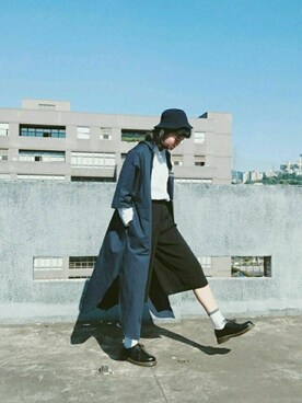 「school」｜「アイテム（トレンチコート）」を使った、Vinciさん（レディース・166cm）の冬コーディネート