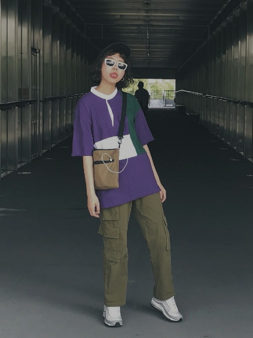 「ootd、niko and ...、夏コーデ、girl」｜「niko and...のアイテム（Tシャツ/カットソー、パープル系）」を使った、Vinciさん（レディース・166cm）の夏コーディネートの1枚目の写真