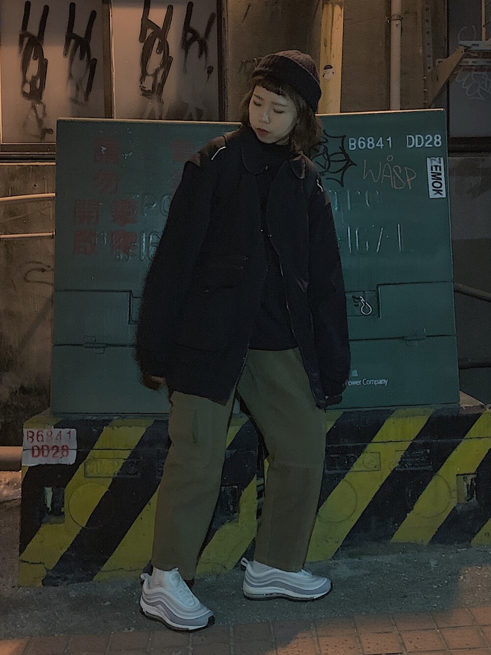 「black、冬コーデ、工装」｜「Ramonのアイテム（ジャケット/アウター、ブラック系）」を使った、Vinciさん（レディース・166cm）の冬コーディネートの1枚目の写真