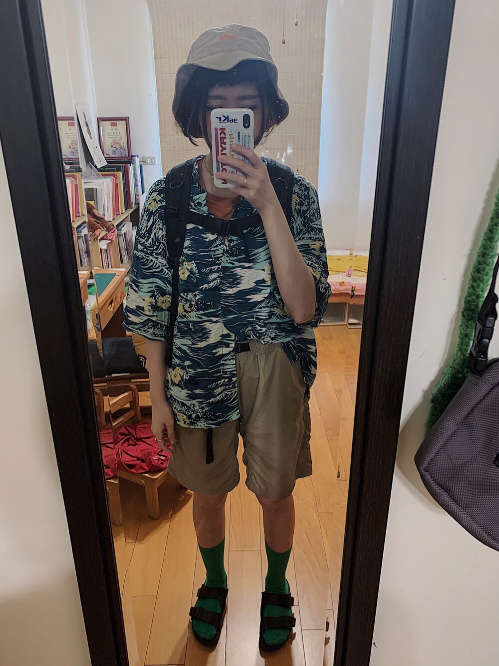 「古着MIX、夏コーデ、ootd、natural couture、green」｜「niko and...のアイテム（シャツ/ブラウス、グリーン系）」を使った、Vinciさん（レディース・166cm）の春コーディネートの1枚目の写真