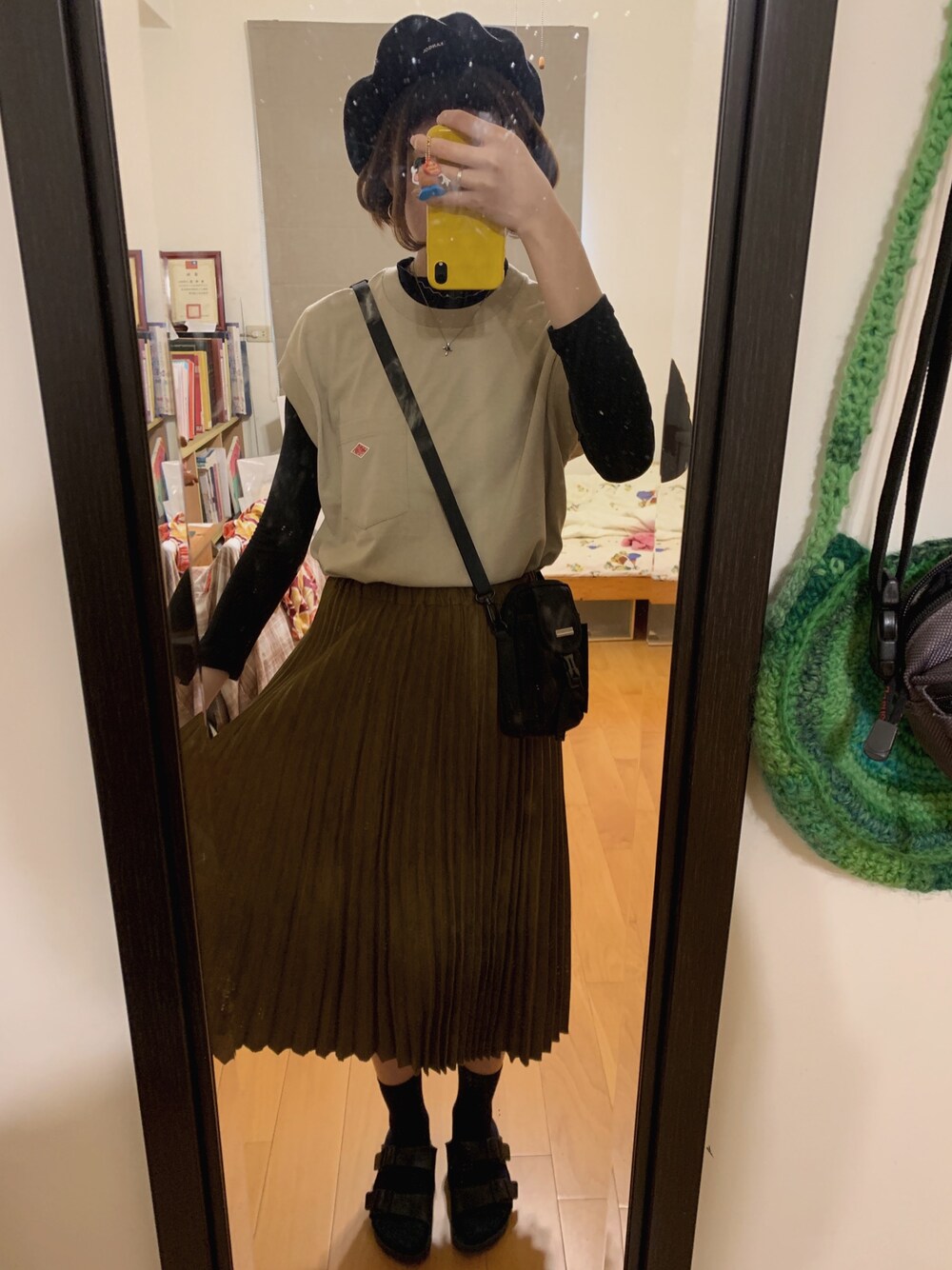 「BROWN、ootd、夏コーデ、夏祭り、古着MIX、古着女子」｜「DANTONのアイテム（トップス、ベージュ系）」を使った、Vinciさん（レディース・166cm）の春コーディネートの1枚目の写真