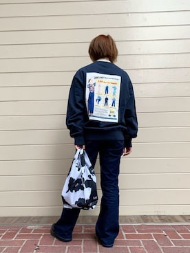 「アイテム（エコバッグ/サブバッグ）」を使った、misakiさん（レディース・155cm）の秋コーディネート