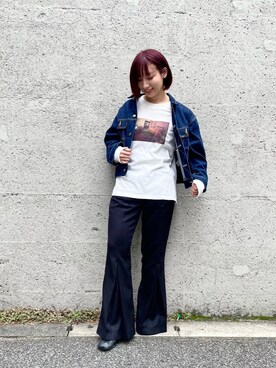 「Lee」｜「アイテム（デニムジャケット）」を使った、misakiさん（レディース・155cm）の冬コーディネート