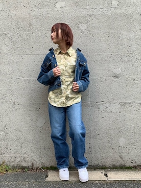 「Lee」｜「アイテム（デニムジャケット）」を使った、misakiさん（レディース・155cm）の冬コーディネート