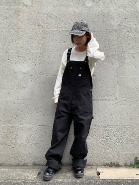 「アイテム（オールインワン・サロペット）」を使った、misakiさん（レディース・155cm）の冬コーディネート