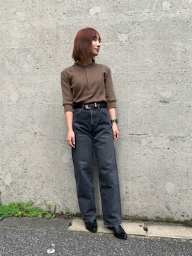 「MOUSSY（マウジー）のアイテム（ブーツ）」を使った、misakiさん（レディース・155cm）の春コーディネート