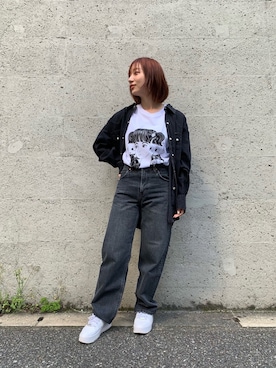 「NIKE（ナイキ）のWMNS AF1 SAGE LOW ナイキ ウィメンズ エアフォース1 セイジ LOW AR5339-100（スニーカー）」を使った、misakiさん（レディース・155cm）の春コーディネート