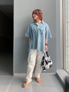 「アイテム（エコバッグ/サブバッグ）」を使った、misakiさん（レディース・155cm）の春コーディネート