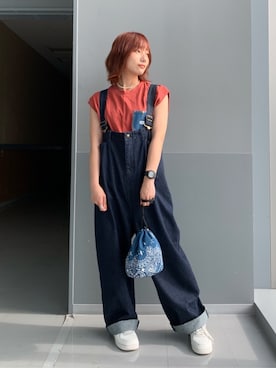 「MOUSSY（マウジー）のアイテム（アクセサリー）」を使った、misakiさん（レディース・155cm）の夏コーディネート