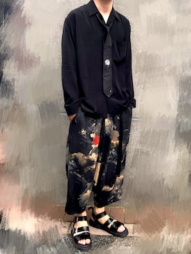 「Alexander McQueen（アレキサンダーマックイーン）のアイテム（フォーマルスーツ/小物）」を使った、生涯厨ニ宣言さん（メンズ・180cm）の夏コーディネート
