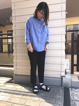 「PAR ICI（パーリッシィ）のアイテム（シャツ/ブラウス）」を使った、makuhariさん（レディース・155cm）の春コーディネート