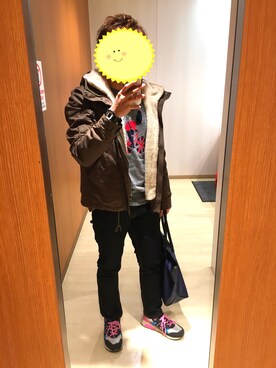 「SHIPS JET BLUE（シップスジェットブルー）のアイテム（ミリタリージャケット）」を使った、utaunekoさん（メンズ・176cm）の冬コーディネート
