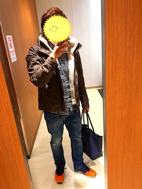 「SHIPS JET BLUE（シップスジェットブルー）のアイテム（ミリタリージャケット）」を使った、utaunekoさん（メンズ・176cm）の冬コーディネート