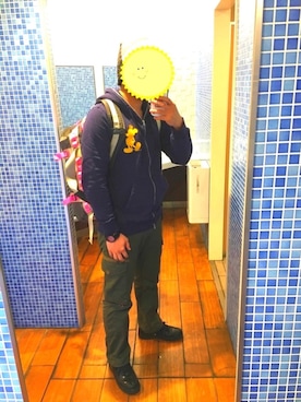 「THE NORTH FACE（ザノースフェイス）のアイテム（ボストンバッグ）」を使った、utaunekoさん（メンズ・176cm）の冬コーディネート