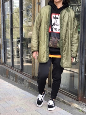 「Have a good time（ハバグッタイム）のアイテム（パーカー）」を使った、kutir_menさん（メンズ・172cm）の春コーディネート