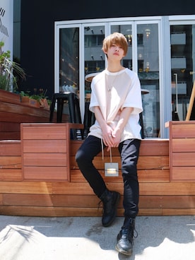 「Dr. Martens（ドクターマーチン）のDr.Martens / 1460 8EYEBOOT（ブーツ）」を使った、kutir_menさん（メンズ・175cm）の春コーディネート