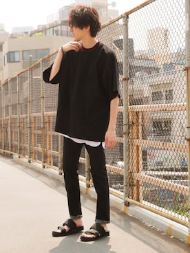 「kutir（クティール）のアイテム（デニムパンツ）」を使った、kutir_menさん（メンズ・172cm）の夏コーディネート