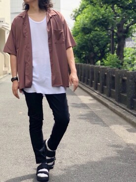 「kutir（クティール）のアイテム（デニムパンツ）」を使った、kutir_menさん（メンズ・172cm）の夏コーディネート