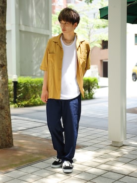 「kutir（クティール）のアイテム（パンツ）」を使った、kutir_menさん（メンズ・175cm）の夏コーディネート