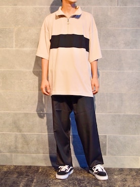 「ワイドテーパードパンツ」｜「アイテム（その他）」を使った、kutir_menさん（メンズ・172cm）の夏コーディネート