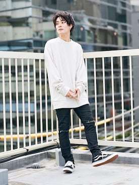 「kutir（クティール）のアイテム（スウェット）」を使った、kutir_menさん（メンズ・171cm）の夏コーディネート