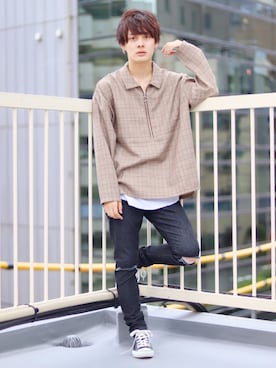 「ダメージスキニー」｜kutir_menさん（メンズ・171cm）の夏コーディネート