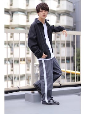 「kutir（クティール）のアイテム（ブルゾン）」を使った、kutir_menさん（メンズ・171cm）の秋コーディネート
