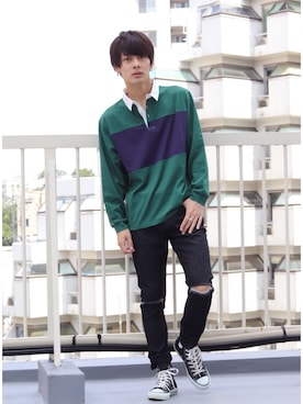 「kutir（クティール）のアイテム（デニムパンツ）」を使った、kutir_menさん（メンズ・171cm）の秋コーディネート