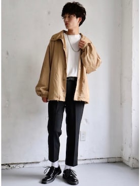 「kutir（クティール）のアイテム（ブルゾン）」を使った、kutir_menさん（メンズ・175cm）の秋コーディネート