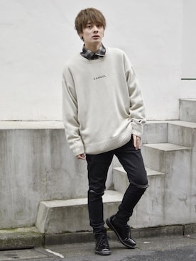 「kutir（クティール）のアイテム（ニット/セーター）」を使った、kutir_menさん（メンズ・171cm）の冬コーディネート