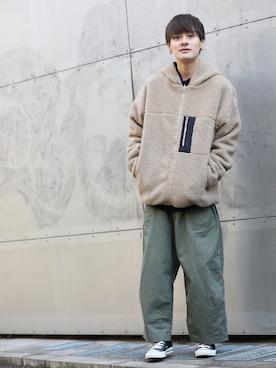 「オールスター」｜「アイテム（ブルゾン）」を使った、kutir_menさん（メンズ・171cm）の冬コーディネート