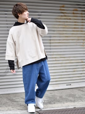 「kutir（クティール）のアイテム（スウェット）」を使った、kutir_menさん（メンズ・171cm）の春コーディネート