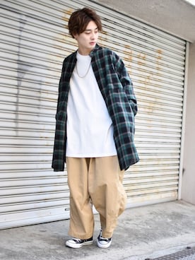 「kutir（クティール）のアイテム（その他アウター）」を使った、kutir_menさん（メンズ・171cm）の春コーディネート