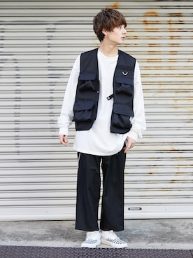 「kutir（クティール）のアイテム（その他アウター）」を使った、kutir_menさん（メンズ・171cm）の春コーディネート